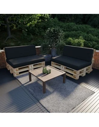 Cuscino Schienale per Pallet 120x40x20/10 Nero