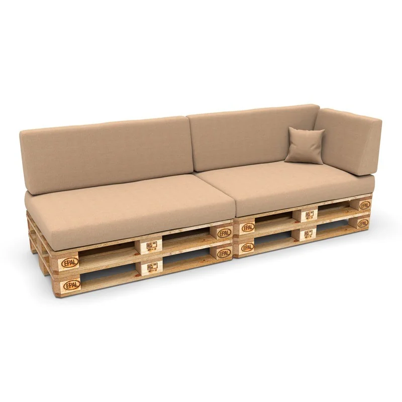 Set di 6 Cuscini per Pallet 120x80 + 120x40 Beige Set di 6 Cuscini per Pallet 120x80 + 120x40 Beige