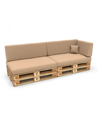 Set di 6 Cuscini per Pallet 120x80 + 120x40 Beige