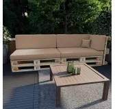 Set di 6 Cuscini per Pallet 120x80 + 120x40 Beige Set di 6 Cuscini per Pallet 120x80 + 120x40 Beige