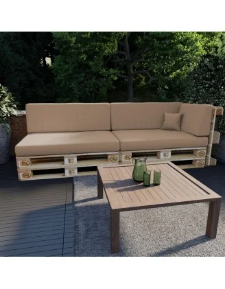 Set di 6 Cuscini per Pallet 120x80 + 120x40 Beige