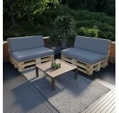 Cuscino di Seduta per Pallet 120x80x15 Grigio Cuscino di Seduta per Pallet 120x80x15 Grigio