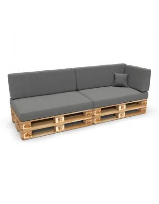 Set di 6 Cuscini per Pallet 120x80 + 120x40 Grigio