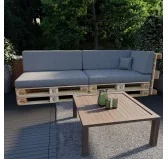 Set di 6 Cuscini per Pallet 120x80 + 120x40 Grigio Set di 6 Cuscini per Pallet 120x80 + 120x40 Grigio