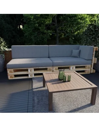 Set di 6 Cuscini per Pallet 120x80 + 120x40 Grigio