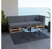 Set di 6 Cuscini per Pallet 120x80 + 120x40 Grigio Set di 6 Cuscini per Pallet 120x80 + 120x40 Grigio