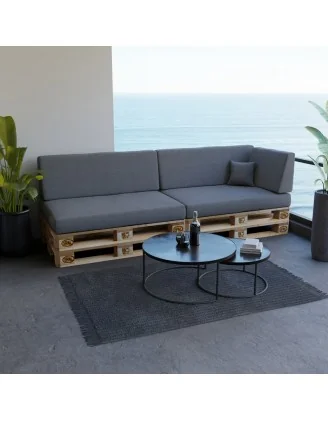 Set di 6 Cuscini per Pallet 120x80 + 120x40 Grigio