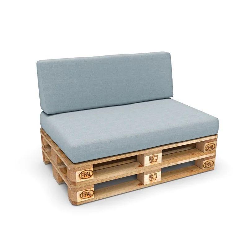 Set di 2 Cuscini per Pallet 120x80 + 120x40 Blu Set di 2 Cuscini per Pallet 120x80 + 120x40 Blu