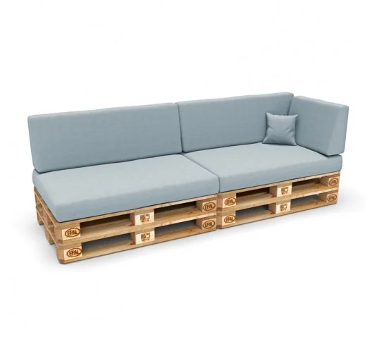 Set di 6 Cuscini per Pallet 120x80 + 120x40 Blu