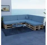 Cuscino Laterale per pallet da giardino 60x40x20/10 Blu Cuscino Laterale per pallet da giardino 60x40x20/10 Blu