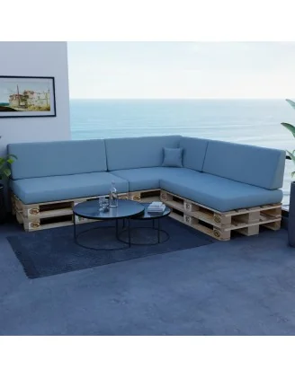 Cuscino Laterale per pallet da giardino 60x40x20/10 Blu