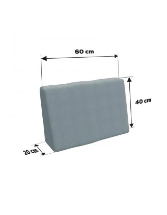 Cuscino Laterale per pallet da giardino 60x40x20/10 Blu