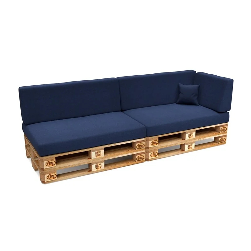 Set di 6 Cuscini per Pallet 120x80 + 120x40 Blu Scuro Set di 6 Cuscini per Pallet 120x80 + 120x40 Blu Scuro