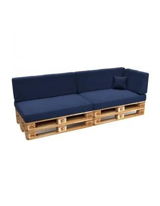 Set di 6 Cuscini per Pallet 120x80 + 120x40 Blu Scuro