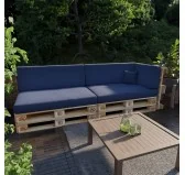 Set di 6 Cuscini per Pallet 120x80 + 120x40 Blu Scuro Set di 6 Cuscini per Pallet 120x80 + 120x40 Blu Scuro