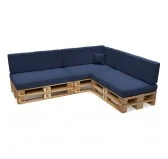 Set di 8 Cuscini per Pallet 120x80 + 120x40 Blu Scuro Set di 8 Cuscini per Pallet 120x80 + 120x40 Blu Scuro