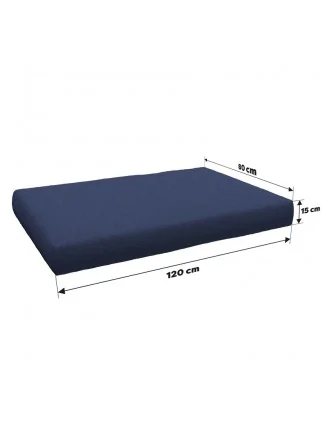 Set di 8 Cuscini per Pallet 120x80 + 120x40 Blu Scuro