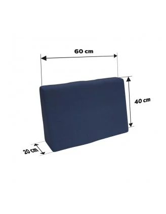 Set di 8 Cuscini per Pallet 120x80 + 120x40 Blu Scuro