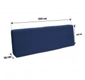 Cuscino Schienale per Pallet 120x40x20/10 Blu Scuro Cuscino Schienale per Pallet 120x40x20/10 Blu Scuro