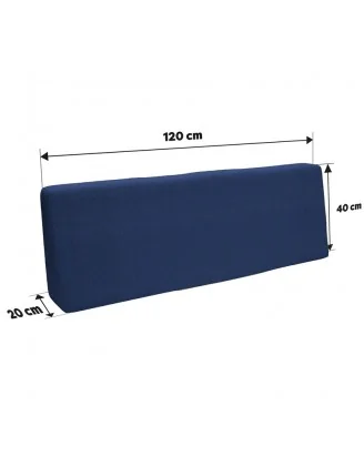 Cuscino Schienale per Pallet 120x40x20/10 Blu Scuro