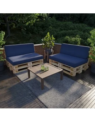 Cuscino Schienale per Pallet 120x40x20/10 Blu Scuro
