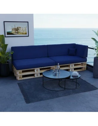 Cuscino Schienale per Pallet 120x40x20/10 Blu Scuro