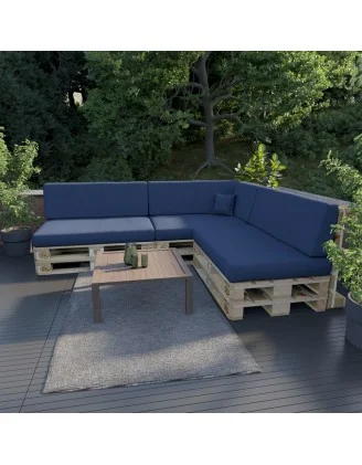 Cuscino Schienale per Pallet 120x40x20/10 Blu Scuro