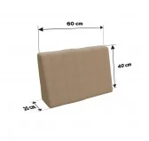 Copricuscino 60x40 cm per cuscino laterale pallet, Beige Copricuscino 60x40 cm per cuscino laterale pallet, Beige