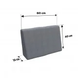Copricuscino 60x40 cm per cuscino laterale pallet, Grigio