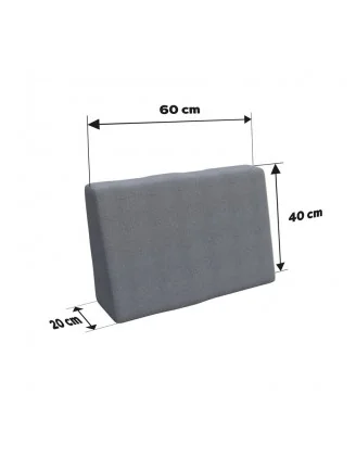 Copricuscino 60x40 cm per cuscino laterale pallet, Grigio