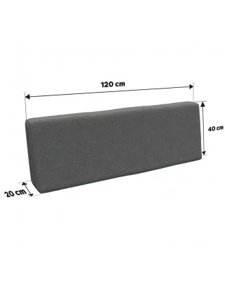 Copricuscino 120x40 cm per schienale pallet, Grigio
