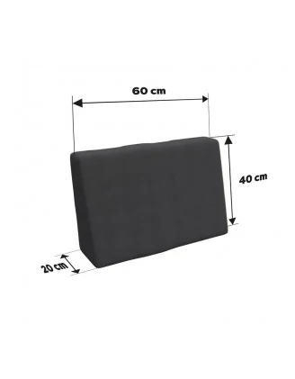 Copricuscino 60x40 cm per cuscino laterale pallet, Antracite