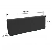 Set 2 copricuscini per pallet: seduta 120x80 + schienale 120x40 cm, Antracite