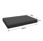 Set 2 copricuscini per pallet: seduta 120x80 + schienale 120x40 cm, Antracite