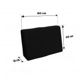 Copricuscino 60x40 cm per cuscino laterale pallet, Nero