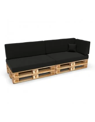 Copricuscino 60x40 cm per cuscino laterale pallet, Nero
