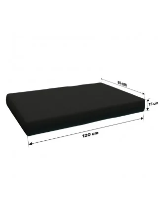 Copricuscino 120x80 cm per seduta pallet, Nero