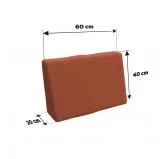 Copricuscino 60x40 cm per cuscino laterale pallet, Arancione