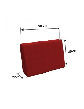 Copricuscino 60x40 cm per cuscino laterale pallet, Rosso