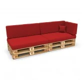 Copricuscino 60x40 cm per cuscino laterale pallet, Rosso