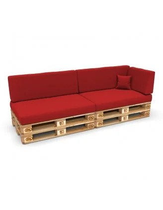 Copricuscino 60x40 cm per cuscino laterale pallet, Rosso
