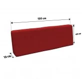 Copricuscino 120x40 cm per schienale pallet, Rosso