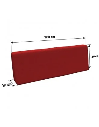 Copricuscino 120x40 cm per schienale pallet, Rosso