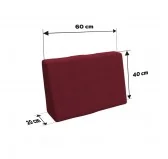 Copricuscino 60x40 cm per cuscino laterale pallet, Bordeaux