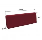 Copricuscino 120x40 cm per schienale pallet, Bordeaux