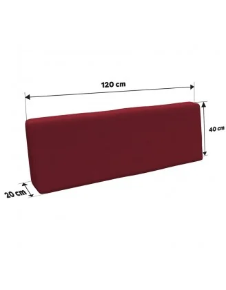 Copricuscino 120x40 cm per schienale pallet, Bordeaux