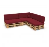 Copricuscino decorativo 40x40 cm per cuscino pallet, Bordeaux