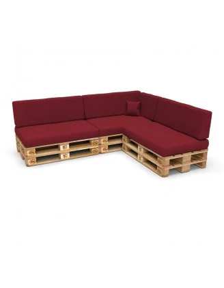 Copricuscino decorativo 40x40 cm per cuscino pallet, Bordeaux