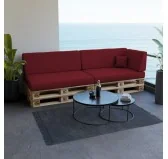 Copricuscino decorativo 40x40 cm per cuscino pallet, Bordeaux