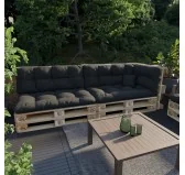 Cuscino Decorativo per Pallet e per Divano da Giardino, 40x40 cm, Nero Cuscino Decorativo per Pallet e per Divano da Giardino, 40x40 cm, Nero